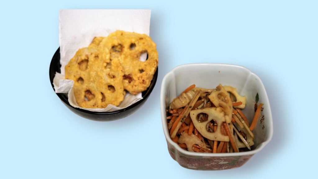 Popular dishes of Renkon: Tempura and Kinpira