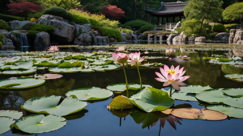 The lotus, a symbol of purity and enlightenment in Japanese culture and Buddhism.