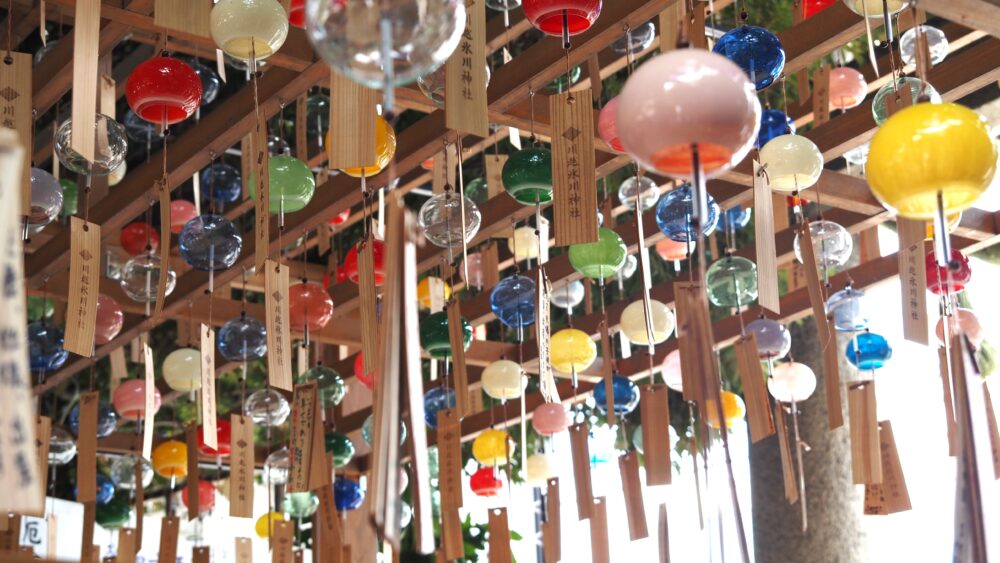 Rain of wind bells in Kawagoe Hikawa Shrine