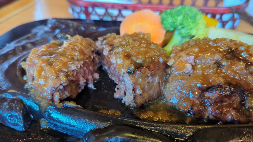 Mouthwatering view of a Hamburg steak