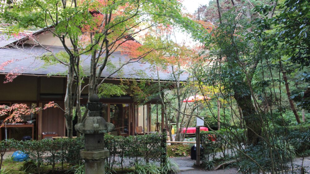 Serene setting in temples