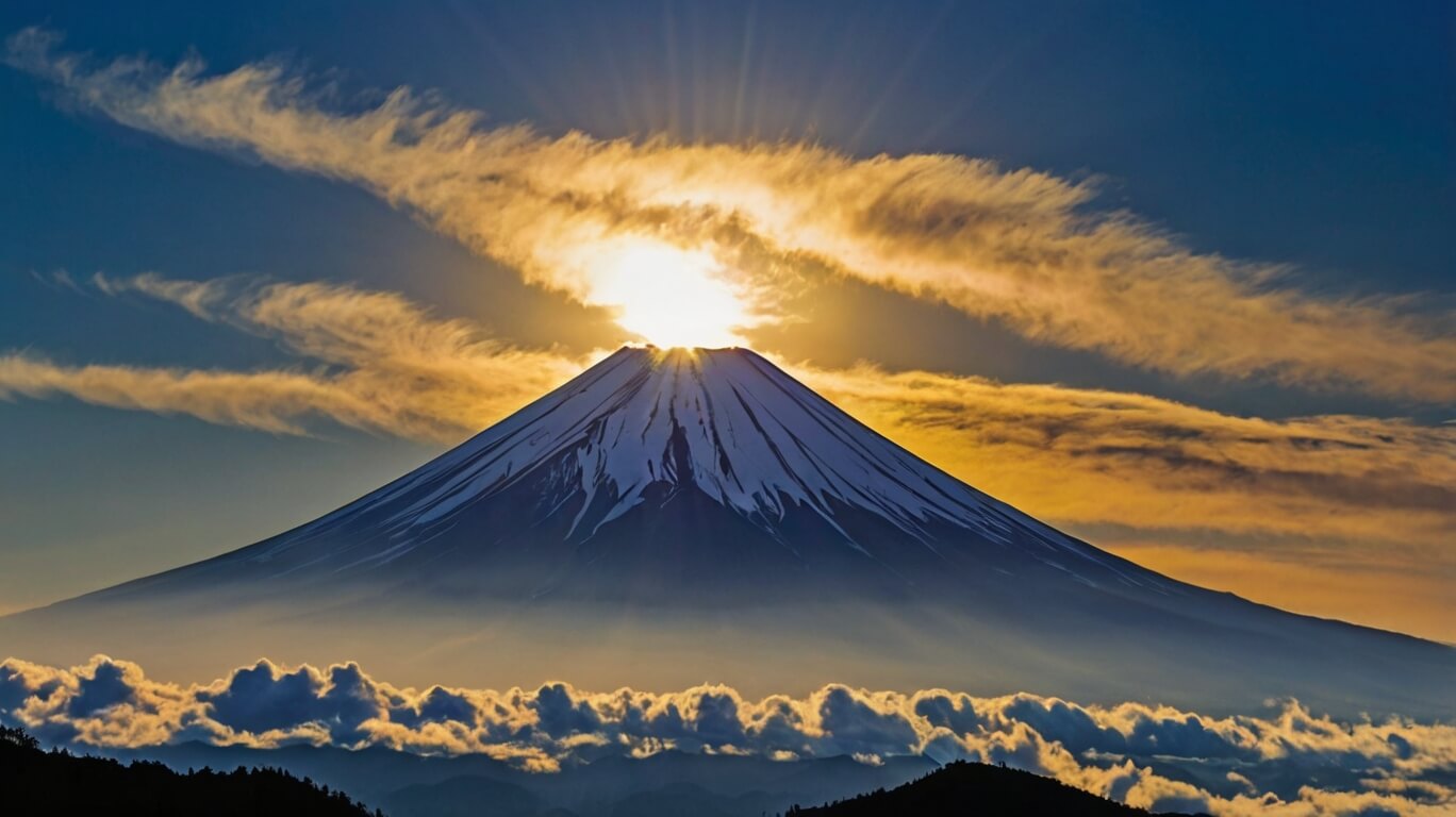 Image of the sunrise from Mount Fuji